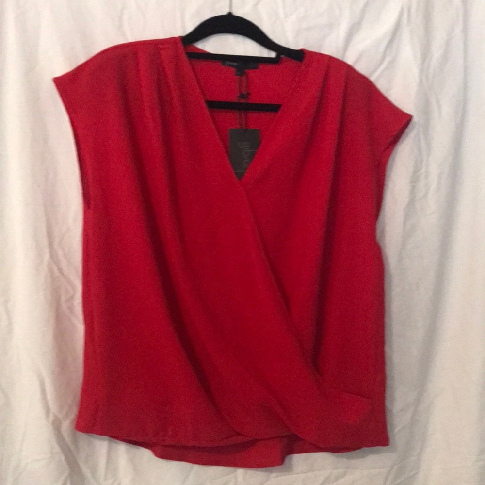 Red top with crossover front